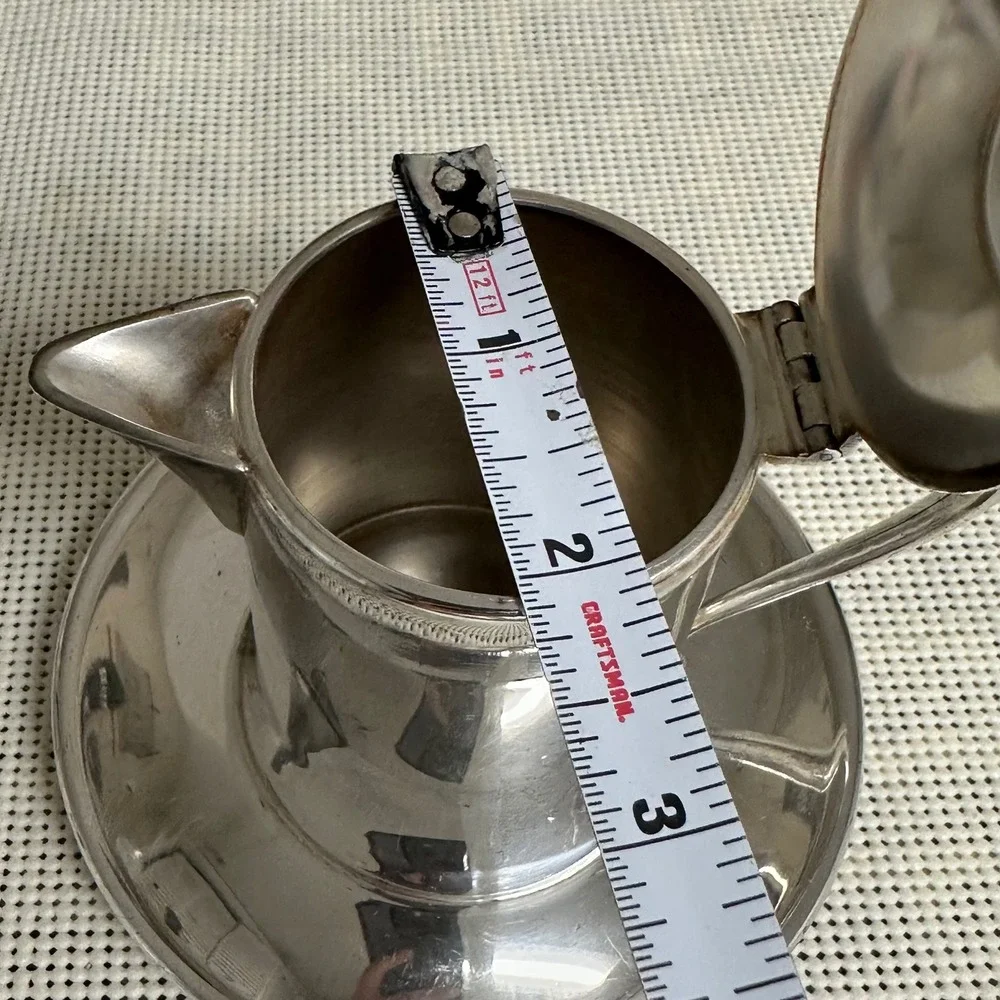 Wallace Silverplated Syrup Pitcher Small With Underplate Vintage